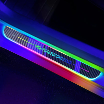 Luces LED Personalizadas Para Umbral De Puerta De Coche, 7 Color Y 12 Modos | Luz De Bienvenida Para Coche Recargable Por USB, Luces De Pedal De Bienvenida Para Coche Con Logo Texto, Para Todo Los Coches